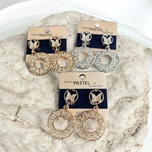 Pastel Collection Gold and Silver Circle Earrings